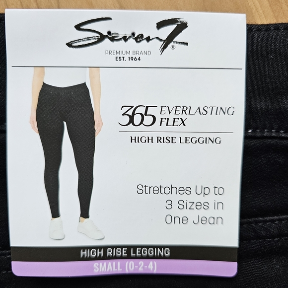 Seven7 High Rise 365 Everlasting Flex Leggings Black Small 0/2/4 - Picture 12 of 12